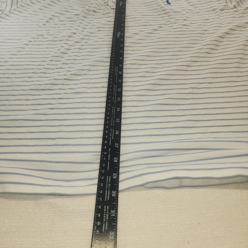Polo Ralph Lauren Mens 4XLT Big/Tall Striped‎ Short Sleeve Polo Shirt Blue White